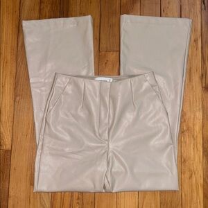 NWT Abercrombie & Fitch Vegan Leather Tan Bootcut Pants